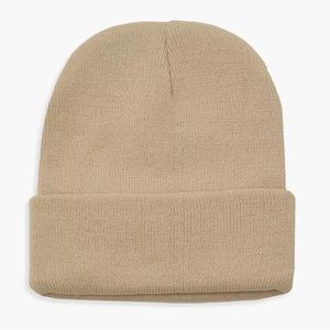 Beige Basic Beanie